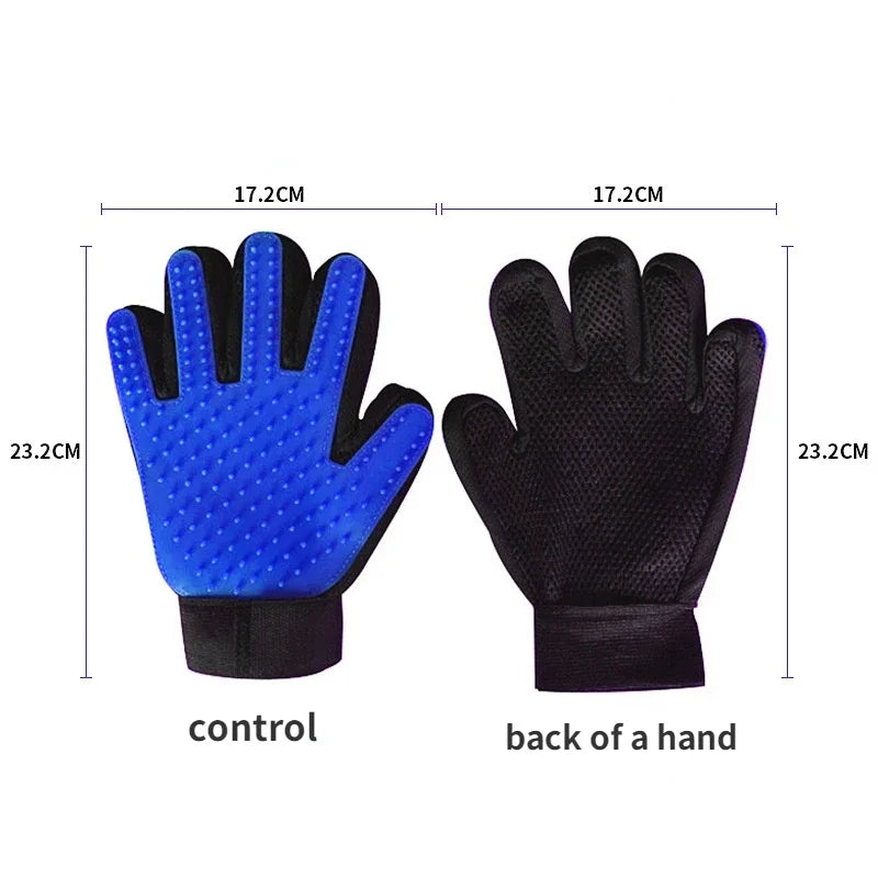 2-in-1 Deshedding & Massage Grooming Glove for Cats/Dogs - Pet Hair Removal Mitt