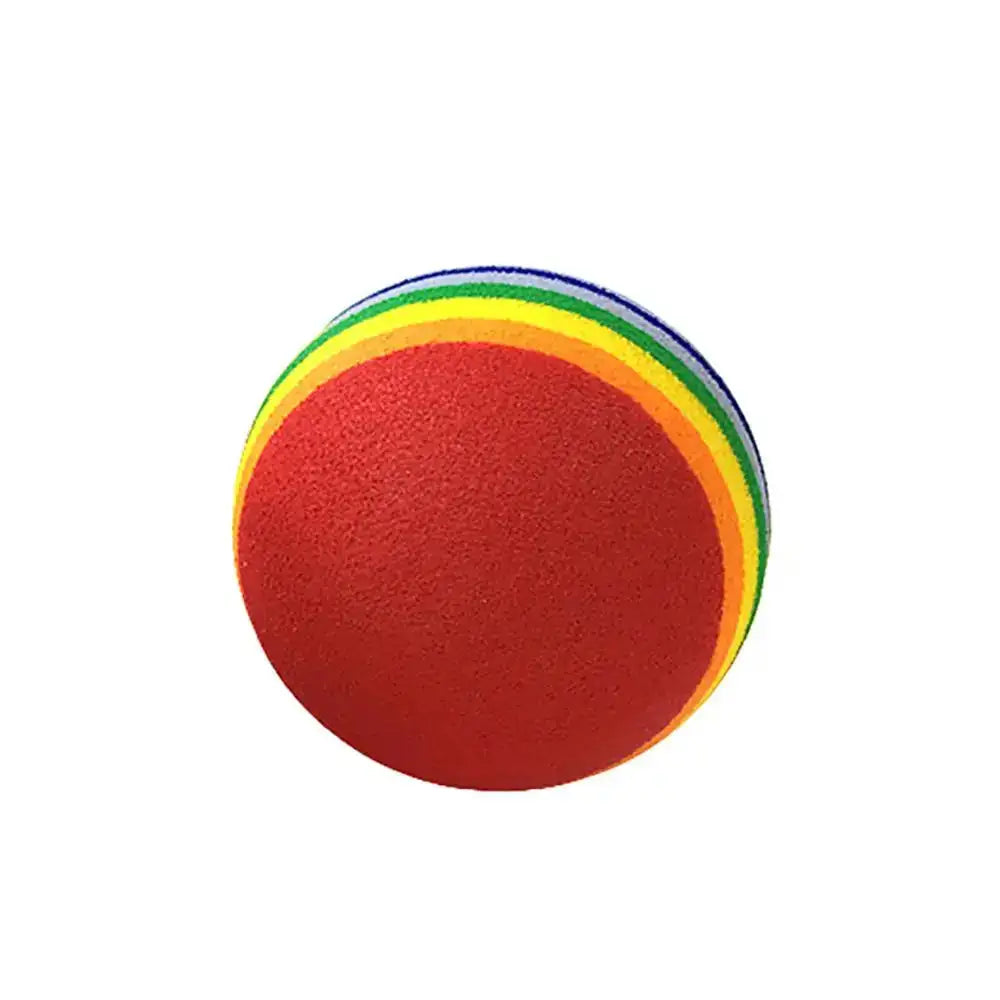 Rainbow EVA Chew Ball - Interactive Teething Toy for Cats & Small Dogs