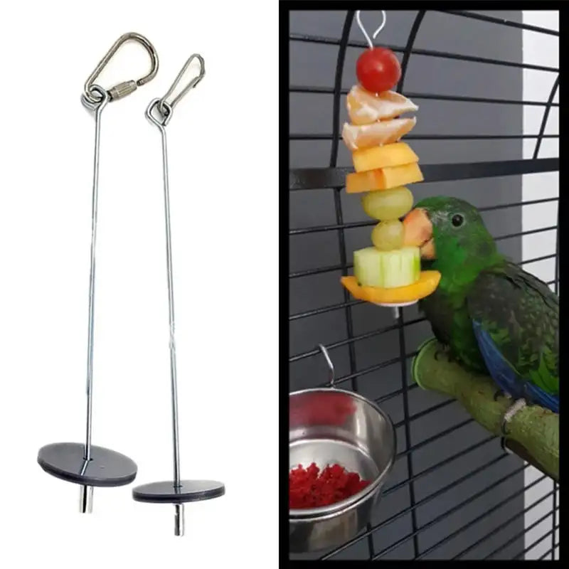 Stainless Steel Fruit & Vegetable Skewer Tool for Parrots – Durable Food Holder for Birds