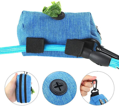 2-in-1 Hands-Free Poop Bag Dispenser w/Leash Clip & Storage Pocket - Waterproof
