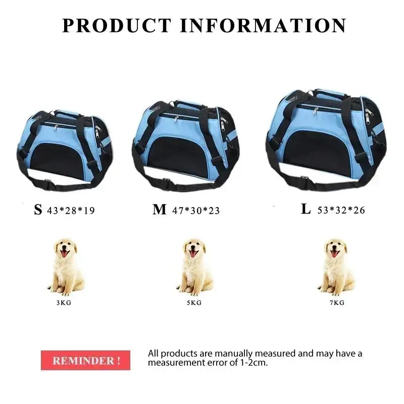 Foldable Mesh Pet Carrier - Breathable Travel Bag for Cats & Small Dogs