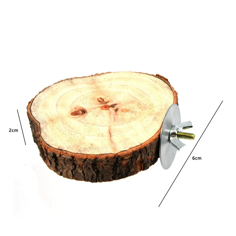 Round Wooden Bird Perch Stand - Versatile Platform Toy for Parrots, Squirrels, and Small Animals