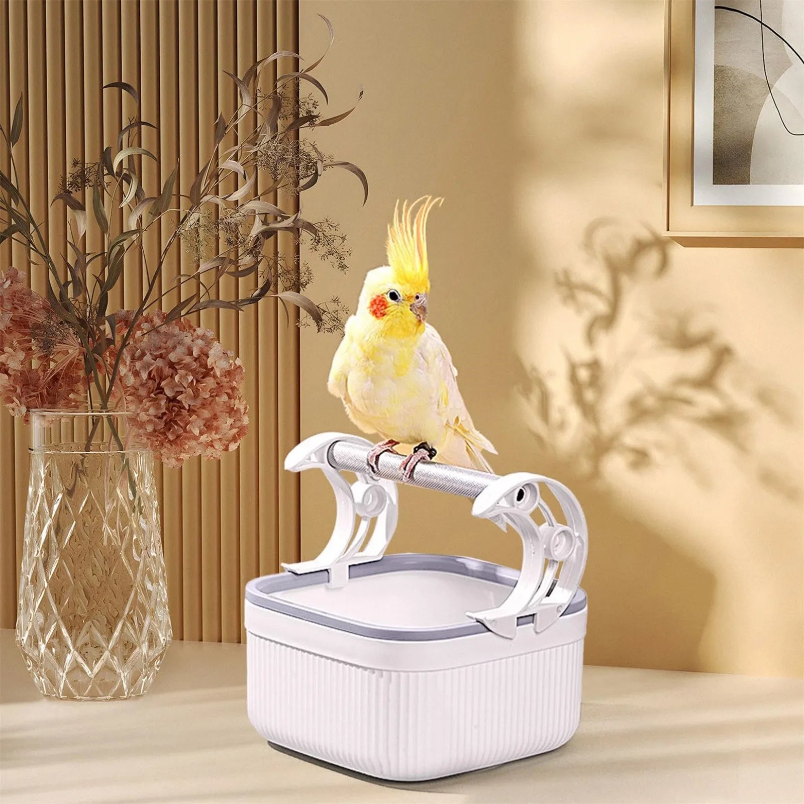Bird Toilet Stand with Removable Bucket – Portable Tabletop Bird Training Tool for Cockatiels, Conures & Small Birds