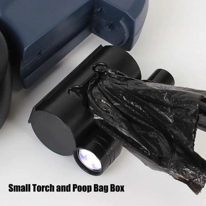 2-in-1 Auto-Retract Dual Dog Leash: LED Light + Tangle-Proof 360° Swivel & Poop Bag Dispenser