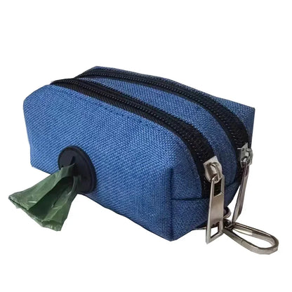 2-in-1 Hands-Free Poop Bag Dispenser w/Leash Clip & Storage Pocket - Waterproof