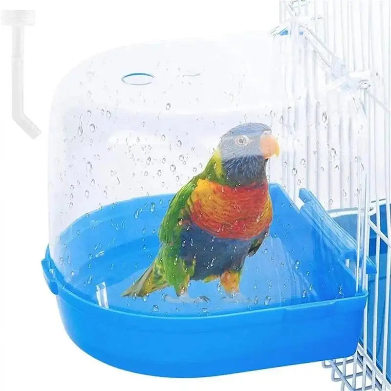 Hanging Bird Bath Cube - Bath Shower Box for Small Birds like Parrots, Canaries, and Cockatiels