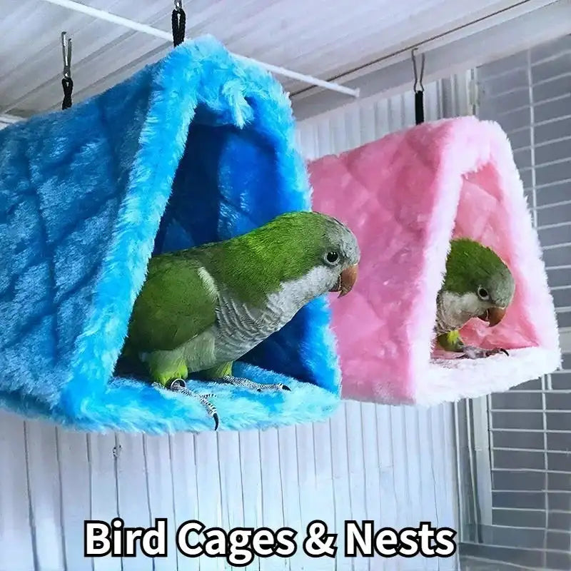 Cozy Plush Bird Hammock Tent – Fashionable Sleeping Cave for Parrots & Small Birds