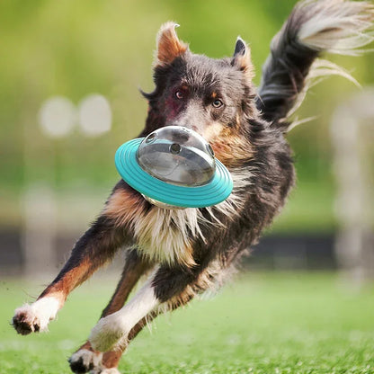 2-in-1 Flying Disc & Slow Feeder Puzzle Toy for Dogs/Cats - IQ Training, Anti-Choke, Durable Chew