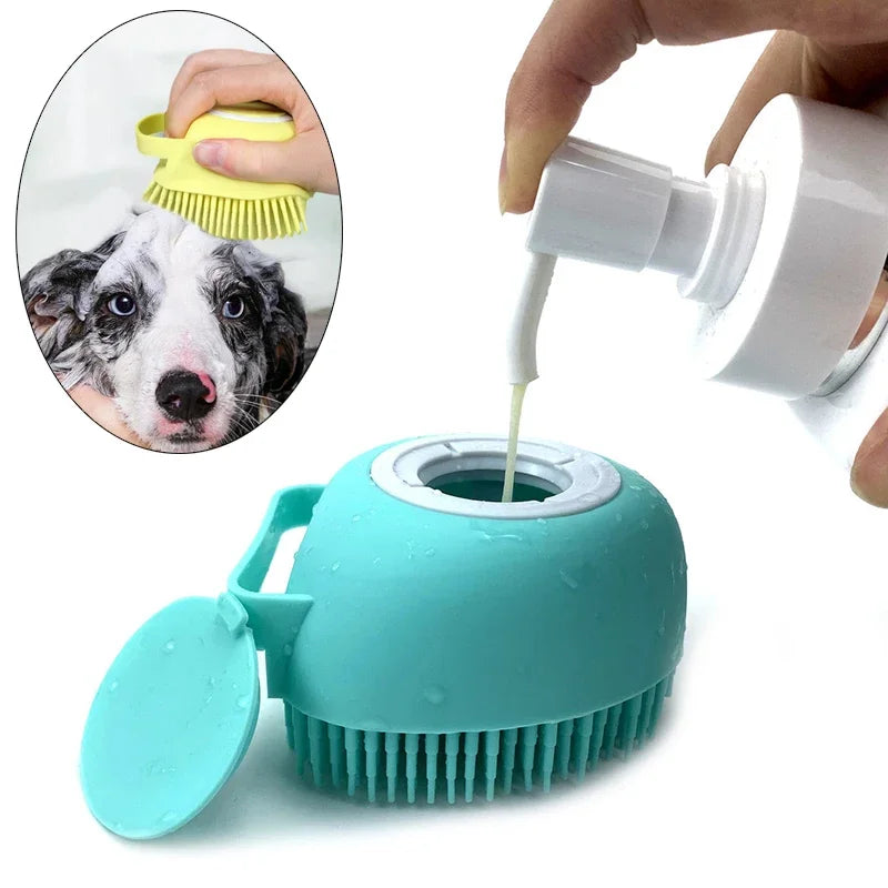 Silicone Bath & Massage Brush for Dogs and Cats – Soft, Safe, and Effective Pet Grooming Tool!