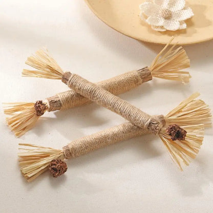 22cm Silvervine & Catnip Dental Chew Stick - Sisal Cat Scratching Toy for Teeth Cleaning & Training