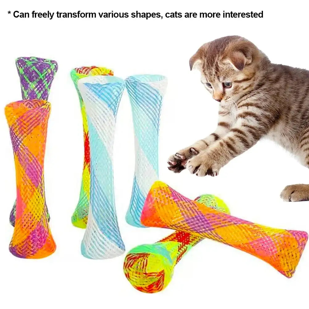 10-Pack Bouncy Cat Spring Toys – Colorful Interactive Chew Toys for Kittens & Cats, Non-Toxic & Durable