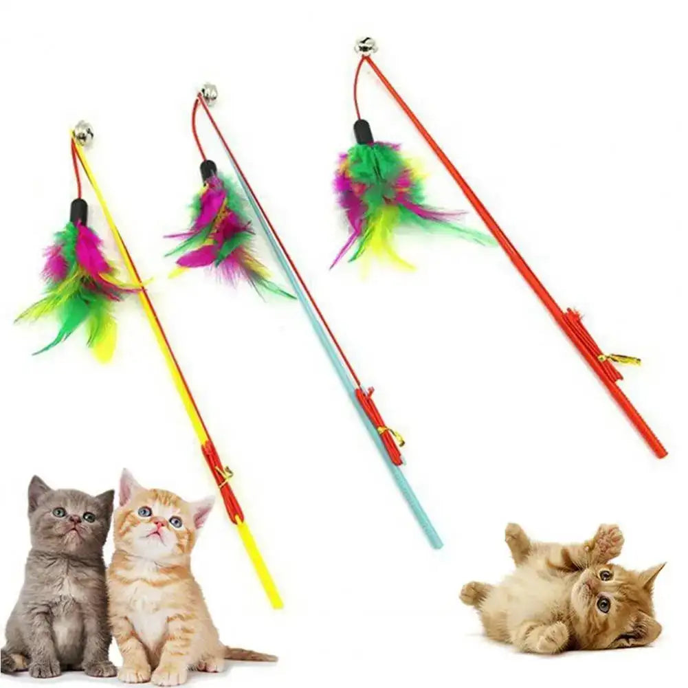 Eco Cat Feather Wand - Bell Interactive Toy with Adjustable String