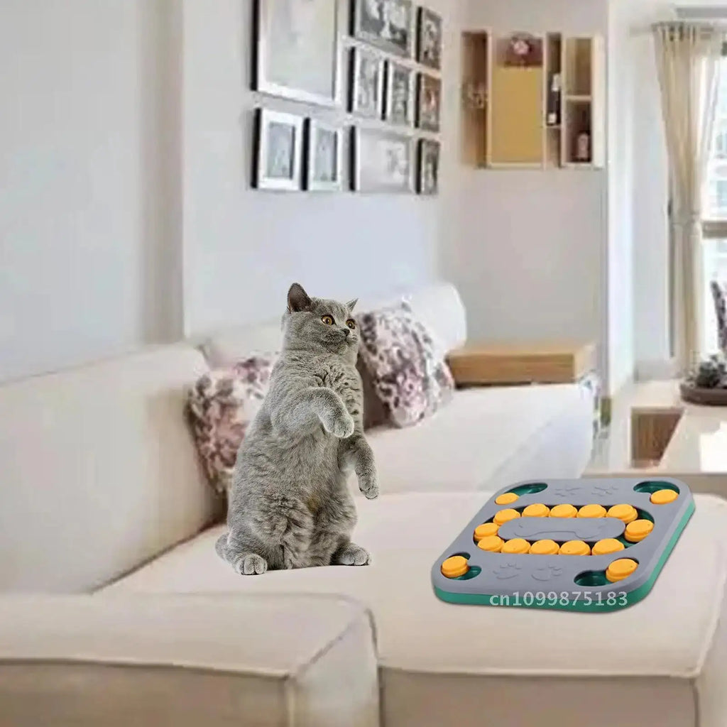 Plush-Covered Dog Puzzle Feeder - Adjustable Slow Feeder Toy for IQ Training & Mental Stimulation