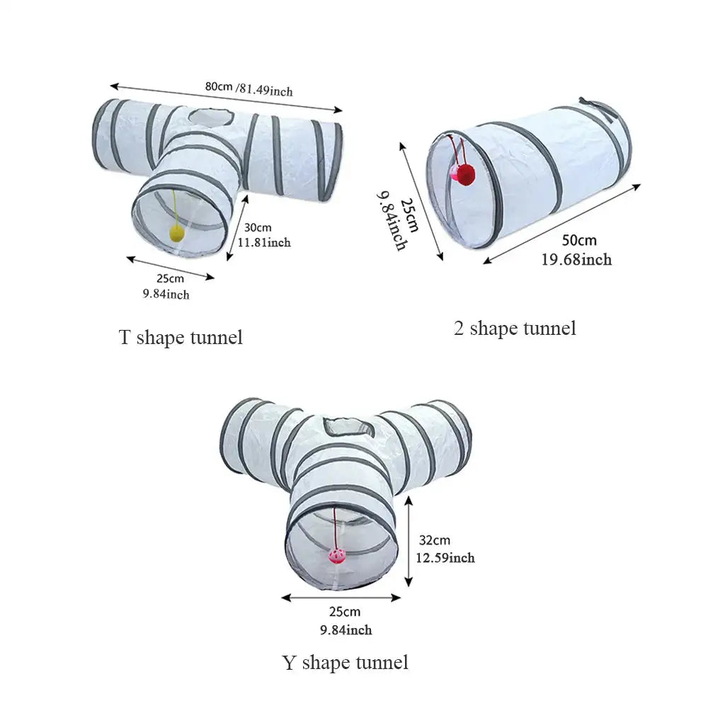 Interactive Cat Tunnel - Foldable Play Tube for Kittens and Cats - Fun Training Toy for Endless Entertainment