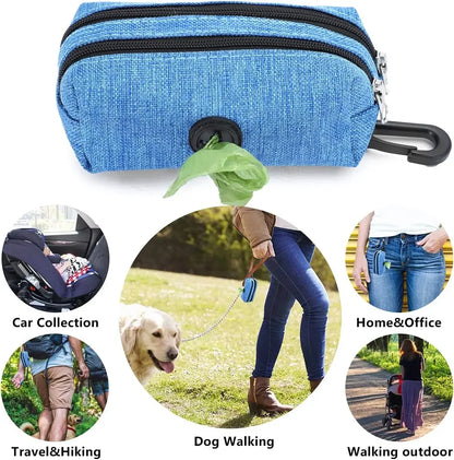 2-in-1 Hands-Free Poop Bag Dispenser w/Leash Clip & Storage Pocket - Waterproof