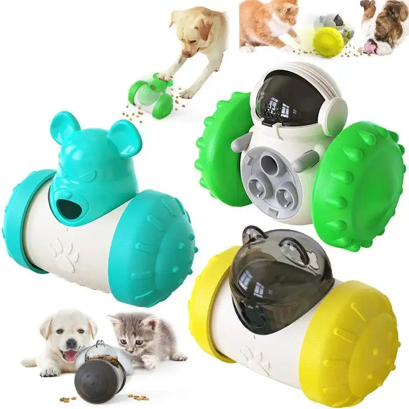 Self-Righting Slow Feeder Dog Toy - Wobble Treat Dispenser for Anti-Choking & Mental Stimulation