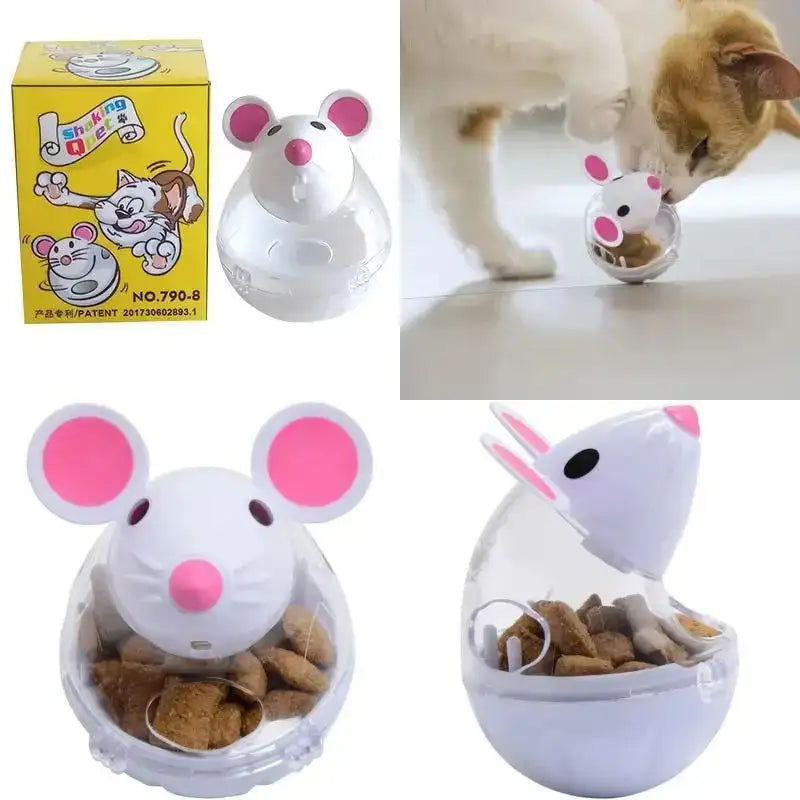 Interactive Mouse Tumbler Cat Toy – Slow Feeder Puzzle with Food Dispenser for Kittens & Cats