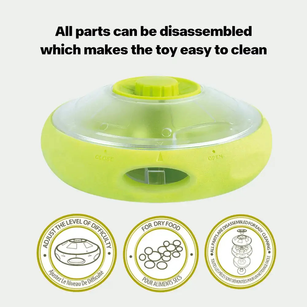 UFO Dog Treat Dispenser - Interactive Puzzle Slow Feeder Toy for Dogs