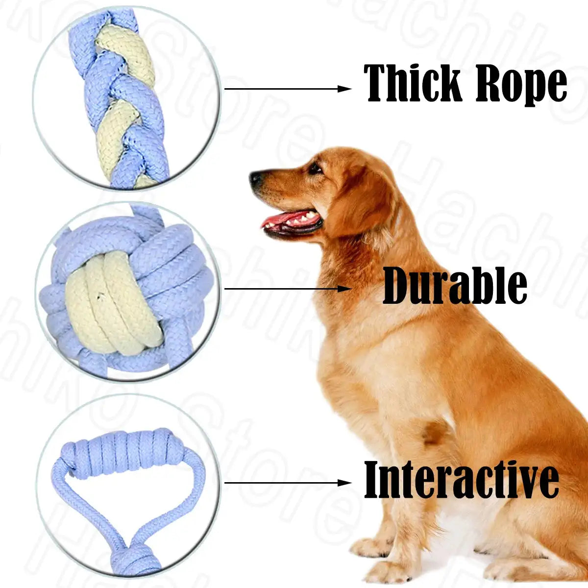 Indestructible Cotton Rope Chew Toy - Interactive Tug Toy for Aggressive Chewers