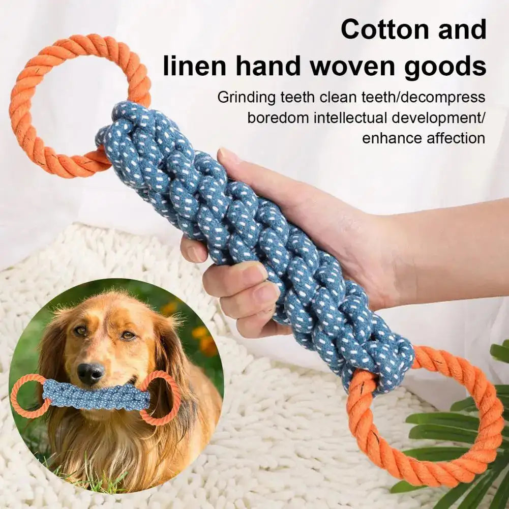 Heavy-Duty Double-Ring Tug Rope for Dogs - Bite-Proof Chew Toy for Medium/Large Breeds & Dental Health