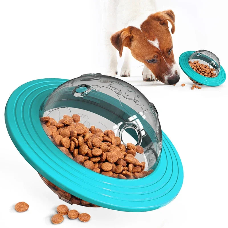 2-in-1 Flying Disc & Slow Feeder Puzzle Toy for Dogs/Cats - IQ Training, Anti-Choke, Durable Chew