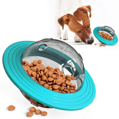 2-in-1 Flying Disc & Slow Feeder Puzzle Toy for Dogs/Cats - IQ Training, Anti-Choke, Durable Chew