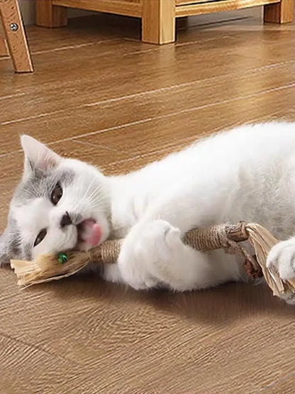 22cm Silvervine & Catnip Dental Chew Stick - Sisal Cat Scratching Toy for Teeth Cleaning & Training