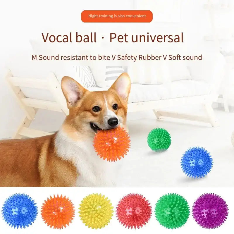 Squeaky Dental Chew Ball - Bouncy TPR Dog Toy for Teeth Cleaning & Play