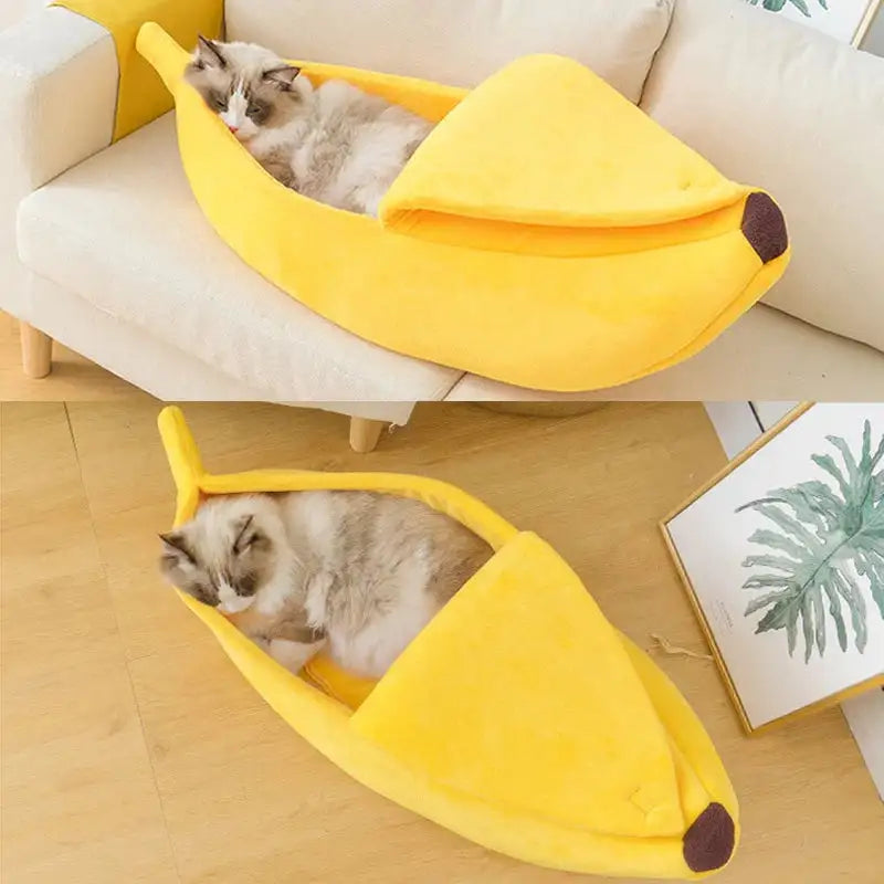 Banana Pet Bed - Cozy Portable Cat & Dog House