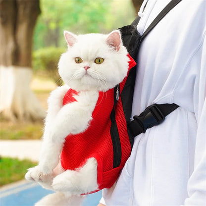 Adjustable Pet Carrier Backpack for Cats & Dogs - Portable Travel Bag