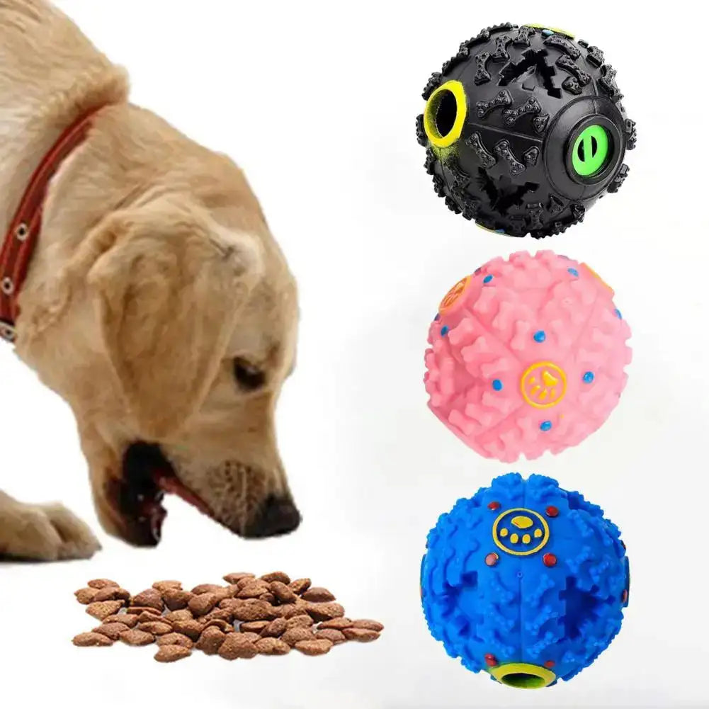 Squeaky Dental Chew Ball for Dogs – Interactive Treat Dispenser & Teeth Grinding Toy