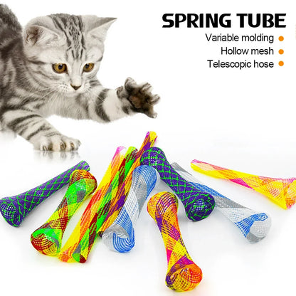 10-Pack Bouncy Cat Spring Toys – Colorful Interactive Chew Toys for Kittens & Cats, Non-Toxic & Durable