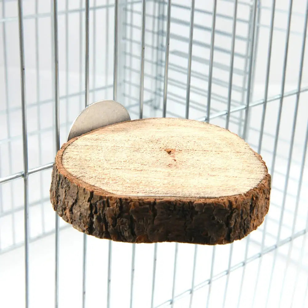 Round Wooden Bird Perch Stand - Versatile Platform Toy for Parrots, Squirrels, and Small Animals