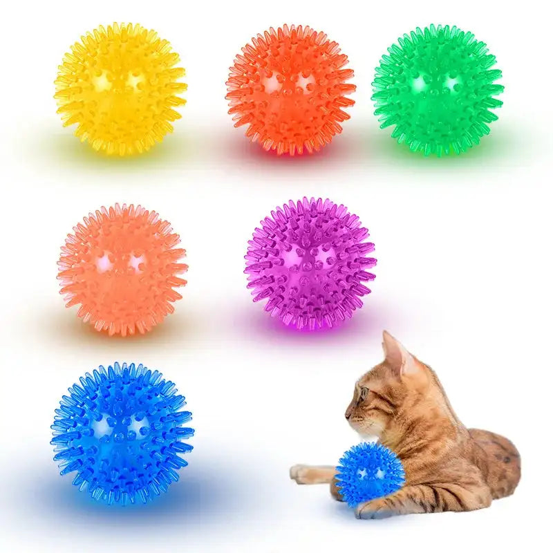 Squeaky Dental Chew Ball - Bouncy TPR Dog Toy for Teeth Cleaning & Play