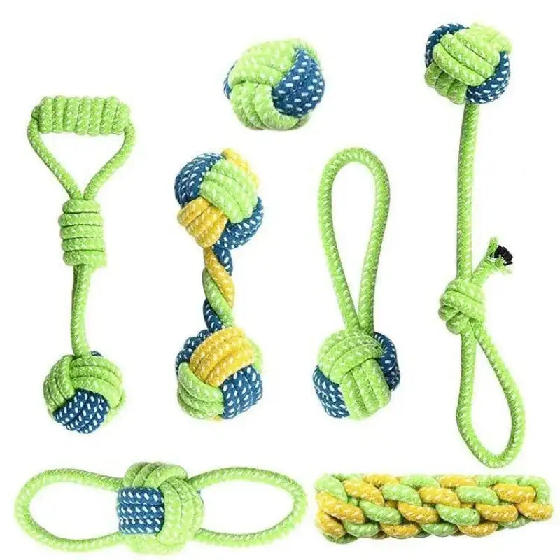 Durable Cotton Rope Dog Toys - Interactive Chew Toys for Puppies & Dogs, Dental Care, Non-Toxic