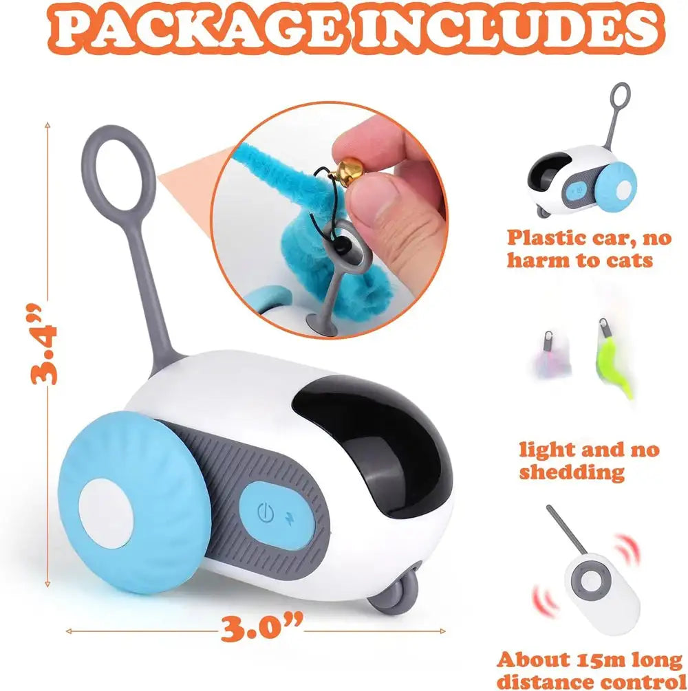 EcoSmart Interactive Cat Toy: 2 Modes, Obstacle-Avoiding, Durable Pet Play Car with Silent Wheels – Perfect for Cats & Dogs!