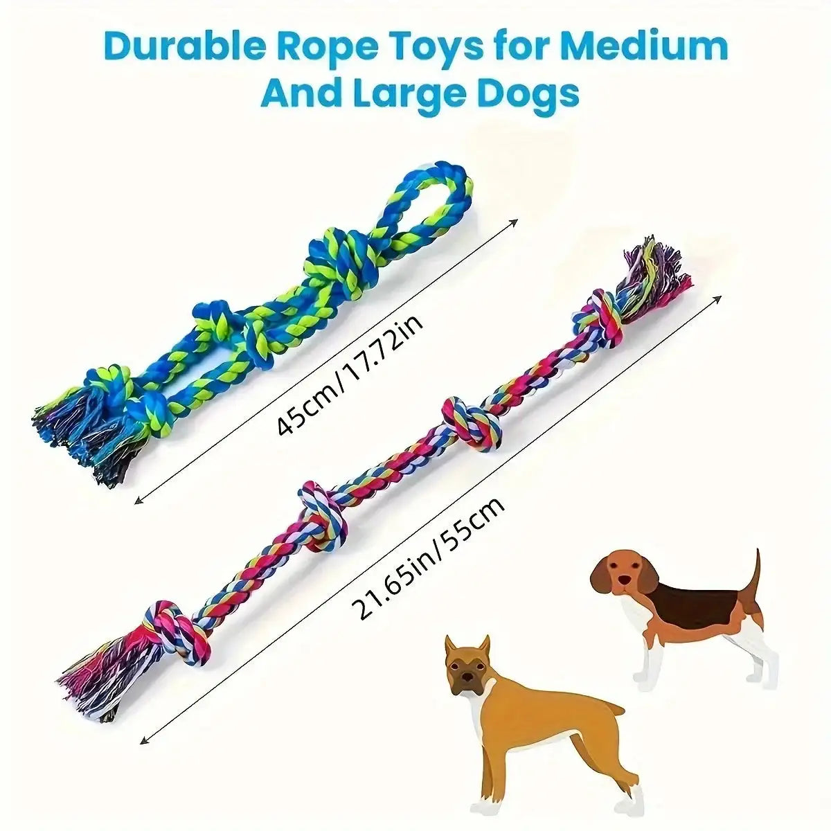 Heavy-Duty Rope Tug Toy - Triple-Knot Chew for Large Breed Dogs, Indestructible Tug-of-War