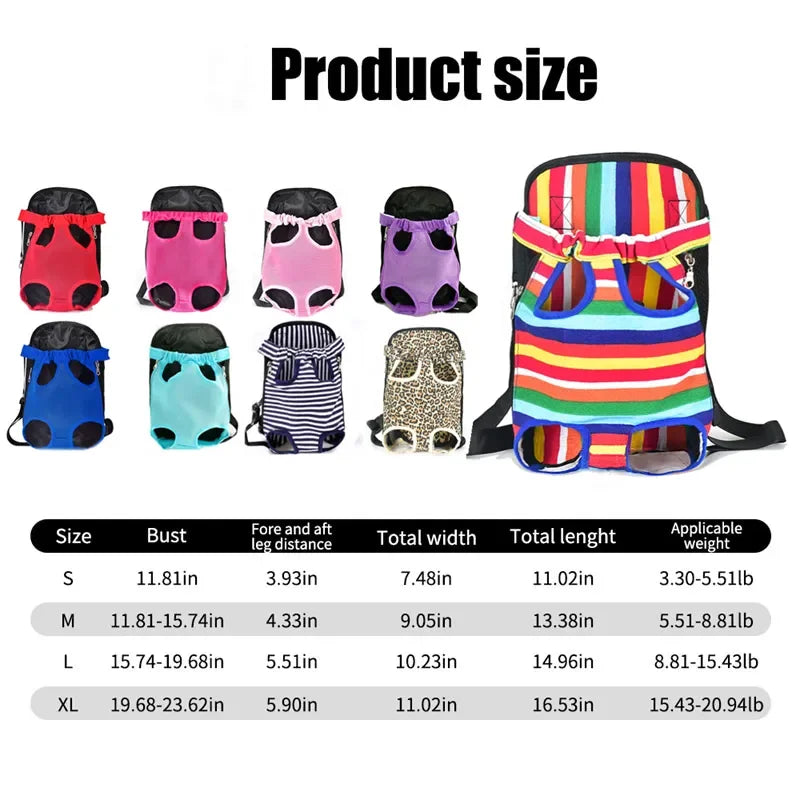 Adjustable Pet Carrier Backpack for Cats & Dogs - Portable Travel Bag