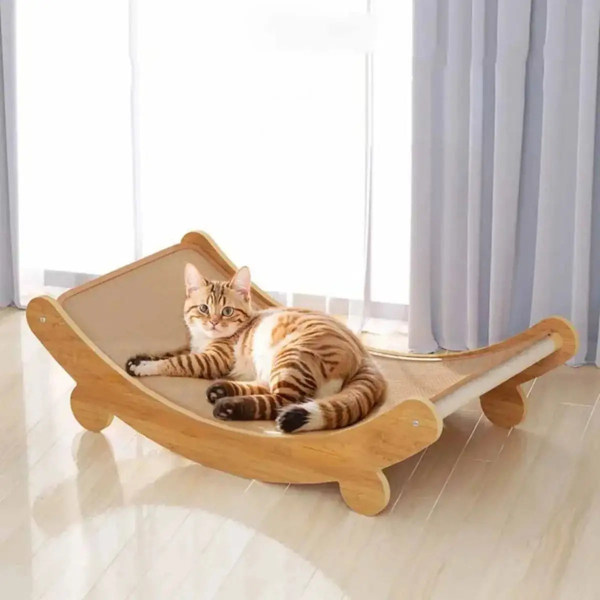 🐾 Wooden Cat Scratching Pad & Bed – Multifunctional Cat Scratcher, Sleeper, and Playground for Kittens & Cats 🏠✨