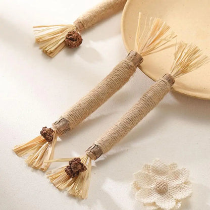 22cm Silvervine & Catnip Dental Chew Stick - Sisal Cat Scratching Toy for Teeth Cleaning & Training