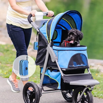 2-in-1 Hands-Free Poop Bag Dispenser w/Leash Clip & Storage Pocket - Waterproof