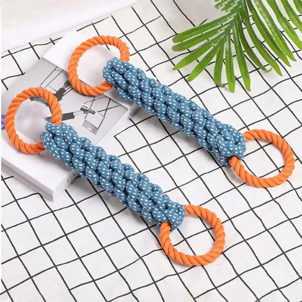 Heavy-Duty Double-Ring Tug Rope for Dogs - Bite-Proof Chew Toy for Medium/Large Breeds & Dental Health
