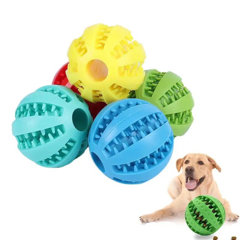 Durable Dental Chew Ball for Dogs – Snack-Dispensing Rubber Toy for Puppies & Large Breeds