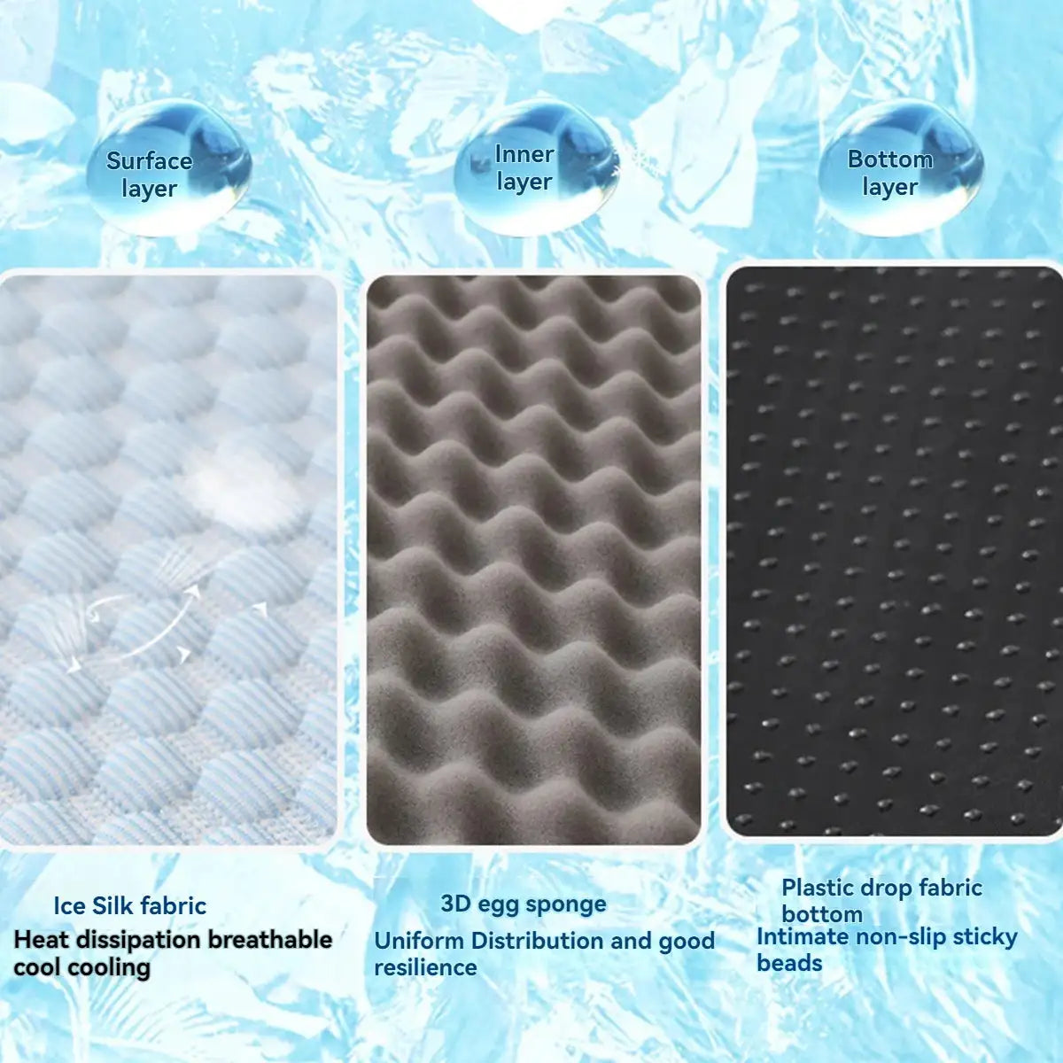 Ice Silk Cooling Dog Bed - Breathable Anti-Slip Pet Bed for Summer (Sizes XS-L)