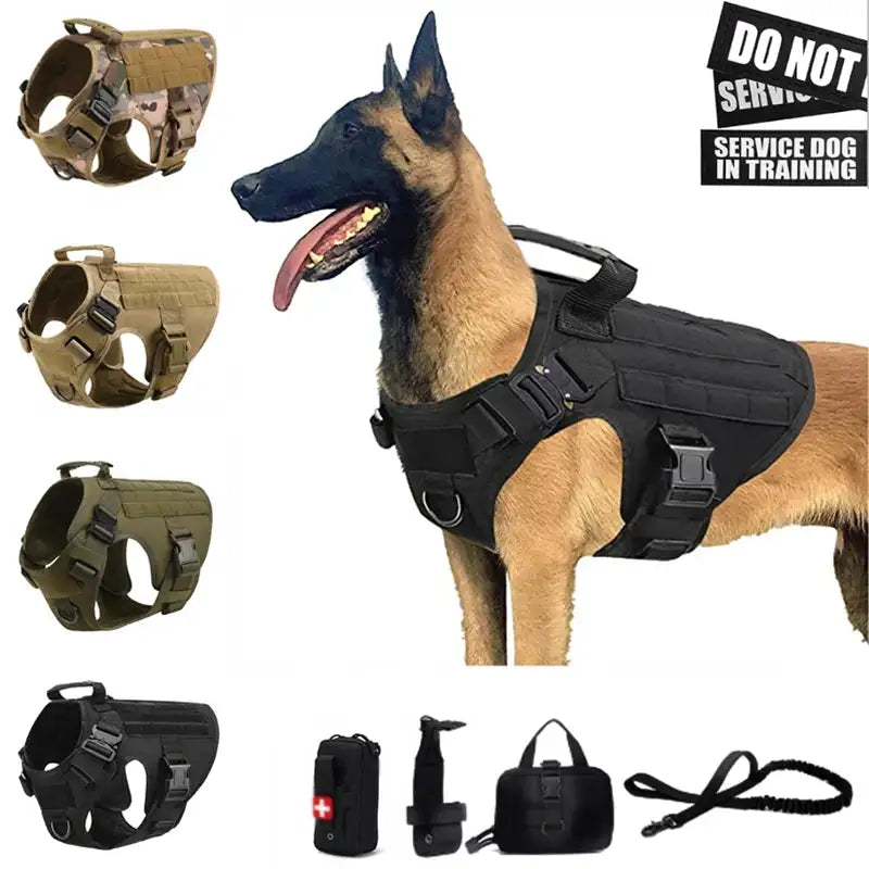 Tactical Military Dog Harness & Leash Set: Unleash Your Dog's Potential! 🐾