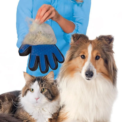 2-in-1 Deshedding & Massage Grooming Glove for Cats/Dogs - Pet Hair Removal Mitt