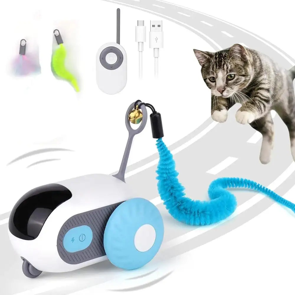 EcoSmart Interactive Cat Toy: 2 Modes, Obstacle-Avoiding, Durable Pet Play Car with Silent Wheels – Perfect for Cats & Dogs!