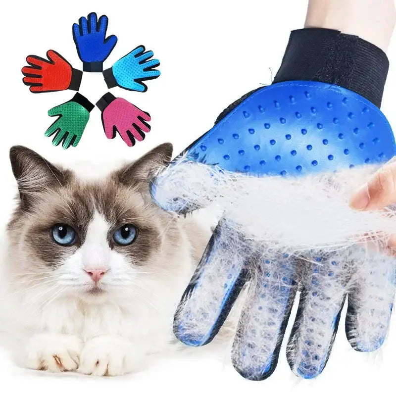 2-in-1 Deshedding & Massage Grooming Glove for Cats/Dogs - Pet Hair Removal Mitt