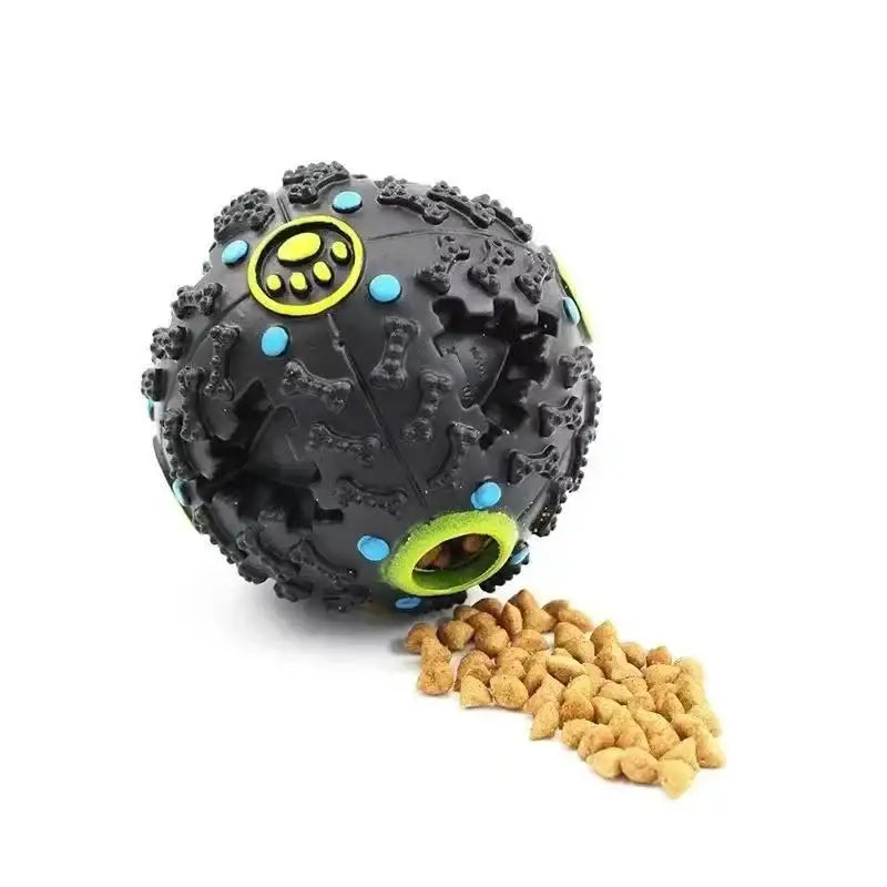 Squeaky Dental Chew Ball - Treat-Dispensing Interactive Puzzle Toy for Dogs & Cats