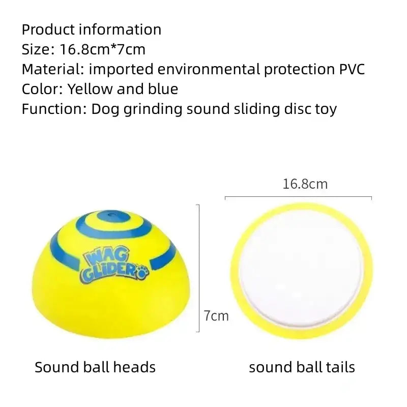 PVC Flying Disc Dog Toy - Gliding Chew Disc with Sound for Puppy Teething Relief